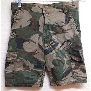 Wrangler Big Boy's Size 18 Regular Camo Cargo Shorts‎ Green 30x9